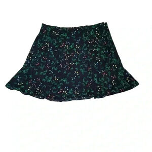 Banana Republic  black floral print fit and flare skirt sz 14
